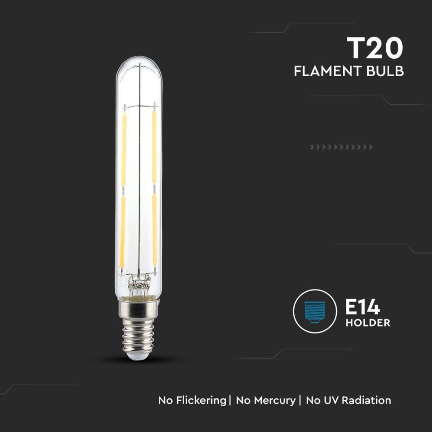 LED Крушка FILAMENT T20 E14/4W/230V 3000K