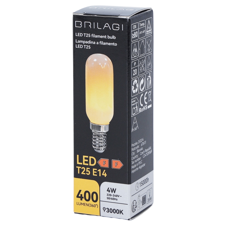 LED крушка FILAMENT T25 E14/4W/230V 3000K - BRILAGI
