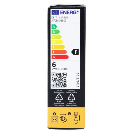 LED крушка FILAMENT T25 E14/6W/230V 3000K - BRILAGI