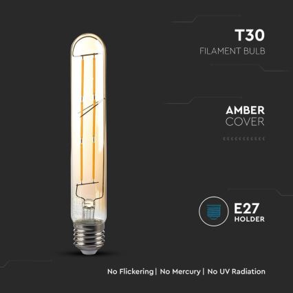 LED Крушка FILAMENT T30 E27/6W/230V 2200K