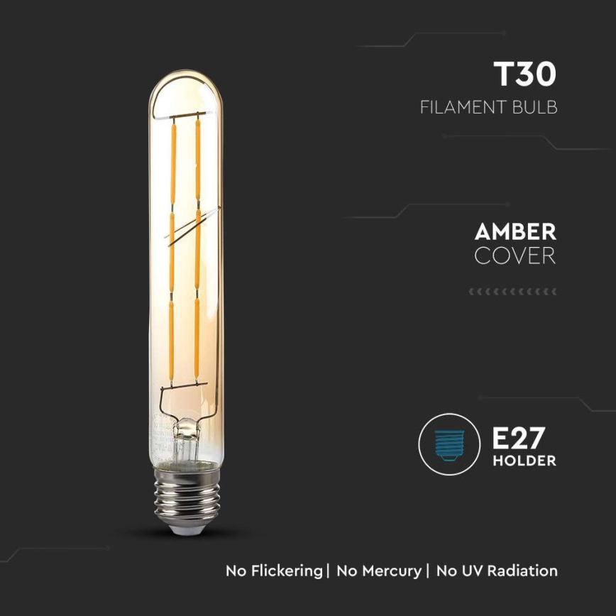 LED Крушка FILAMENT T30 E27/6W/230V 2200K