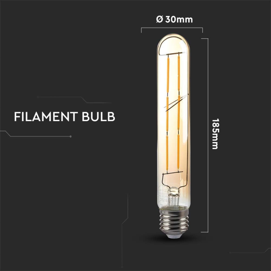 LED Крушка FILAMENT T30 E27/6W/230V 2200K