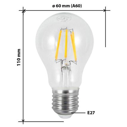 LED Крушка FILAMENT VINTAGE A60 E27/7W/230V 2700K