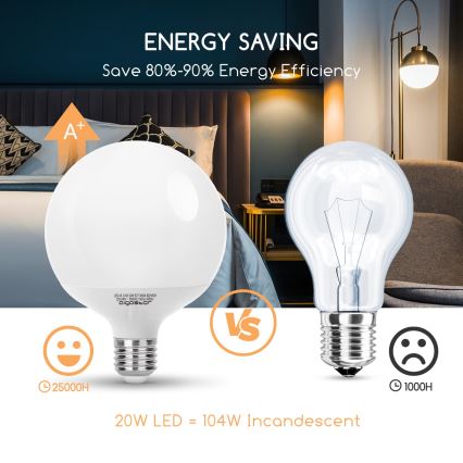 LED Крушка G120 E27/20W/230V 3000K - Aigostar