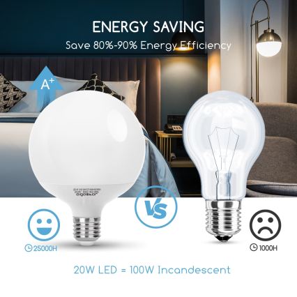 LED крушка G120 E27/20W/230V 6500K - Aigostar