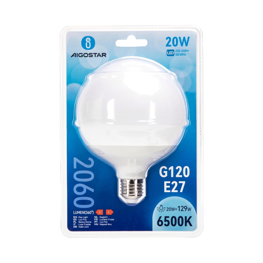 LED крушка G120 E27/20W/230V 6500K - Aigostar