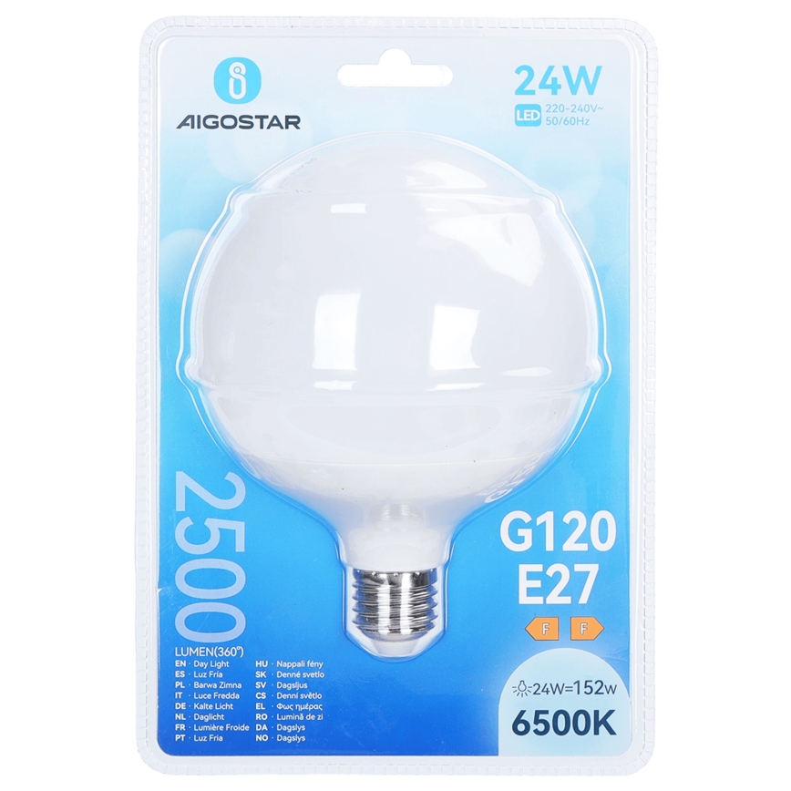 LED крушка G120 E27/24W/230V 6500K - Aigostar