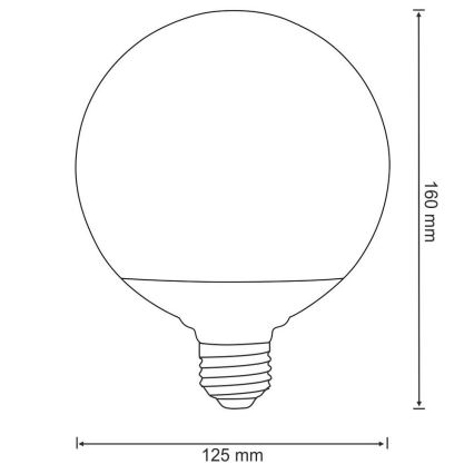 LED Крушка G125 E27/16W/230V 3000K