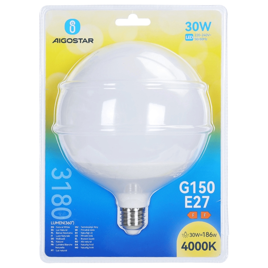 LED крушка G150 E27/30W/230V 4000K - Aigostar