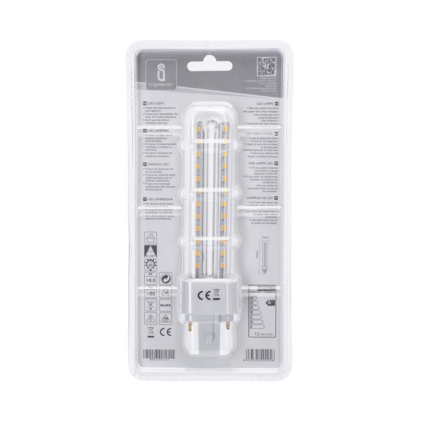 LED Крушка G24D-3/12W/230V 3000K - Aigostar