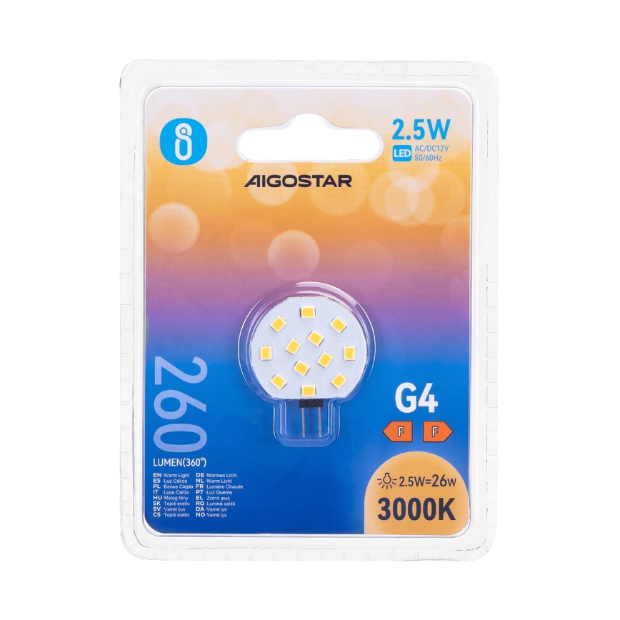 LED крушка G4/2,5W/12V 3000K - Aigostar