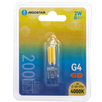 LED крушка G4/2W/12V 4000K - Aigostar