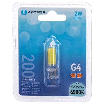 LED крушка G4/2W/12V 6500K - Aigostar