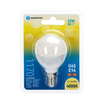 LED крушка G45 E14/12W/230V 4000K - Aigostar