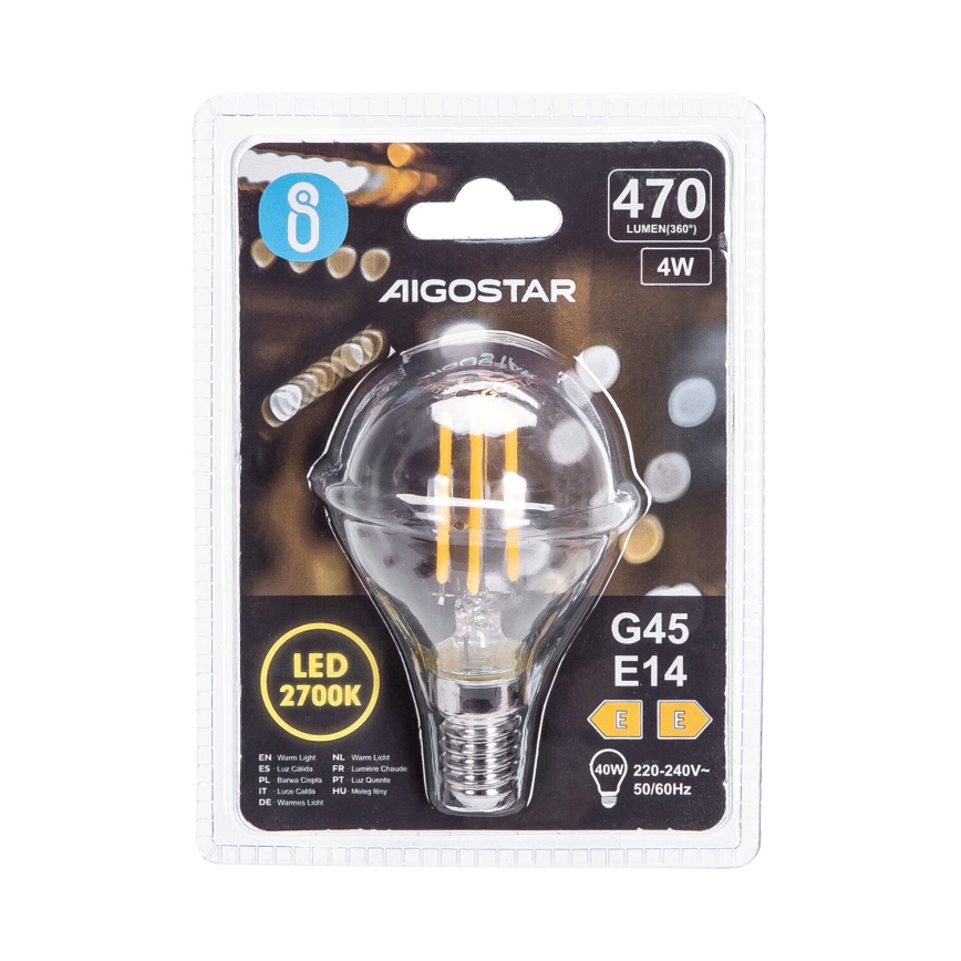 LED Крушка G45 E14/4W/230V 2700K - Aigostar