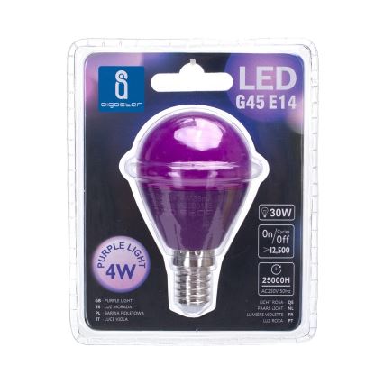 LED Крушка G45 E14/4W/230V лилава - Aigostar