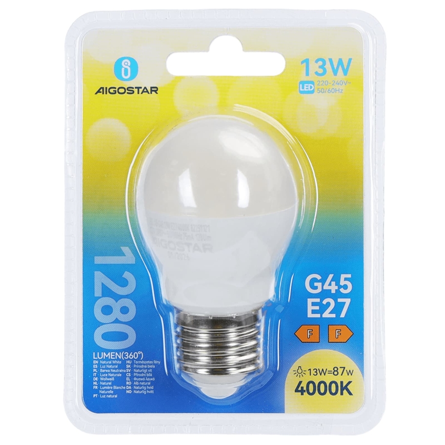 LED крушка G45 E27/13W/230V 4000K - Aigostar