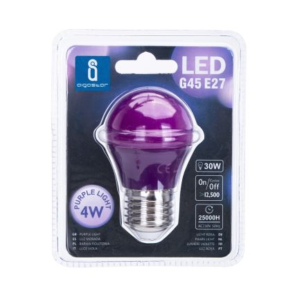 LED Крушка G45 E27/4W/230V лилава - Aigostar