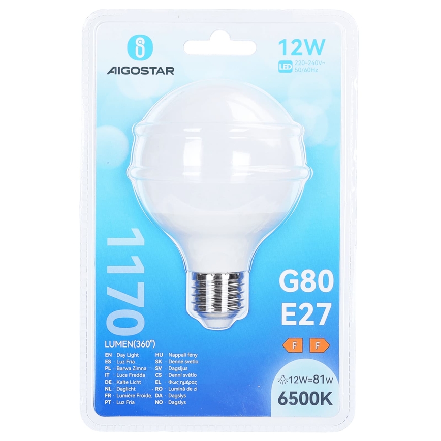 LED крушка G80 E27/12W/230V 6500K - Aigostar