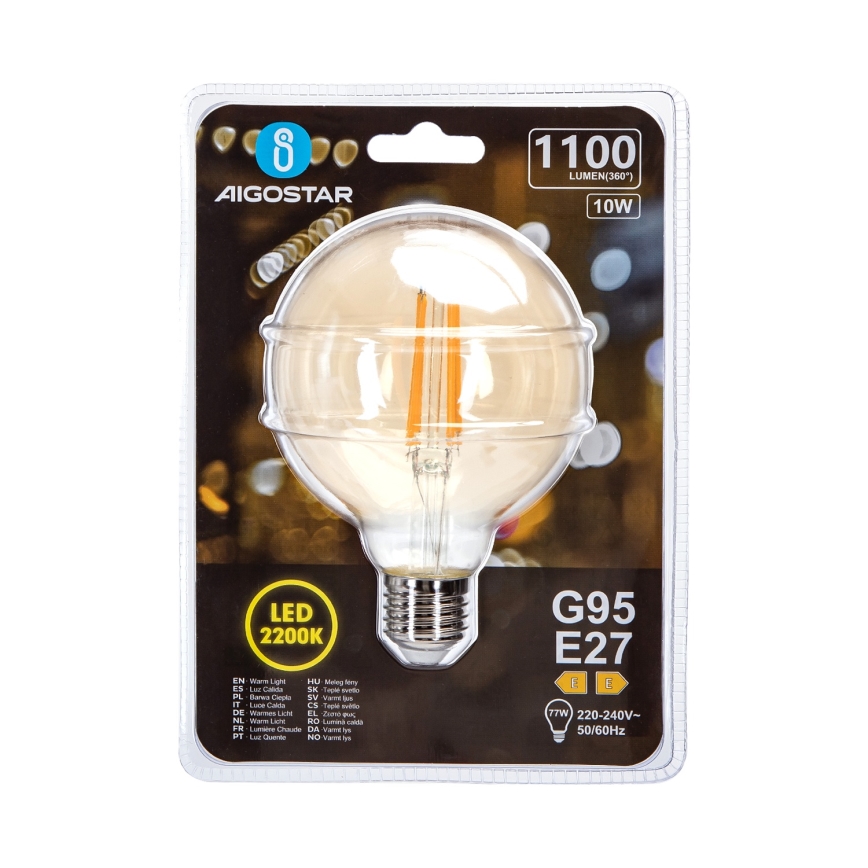 LED Крушка G95 E27/10W/230V 2200K - Aigostar