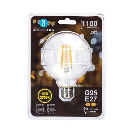 LED Крушка G95 E27/10W/230V 2700K - Aigostar