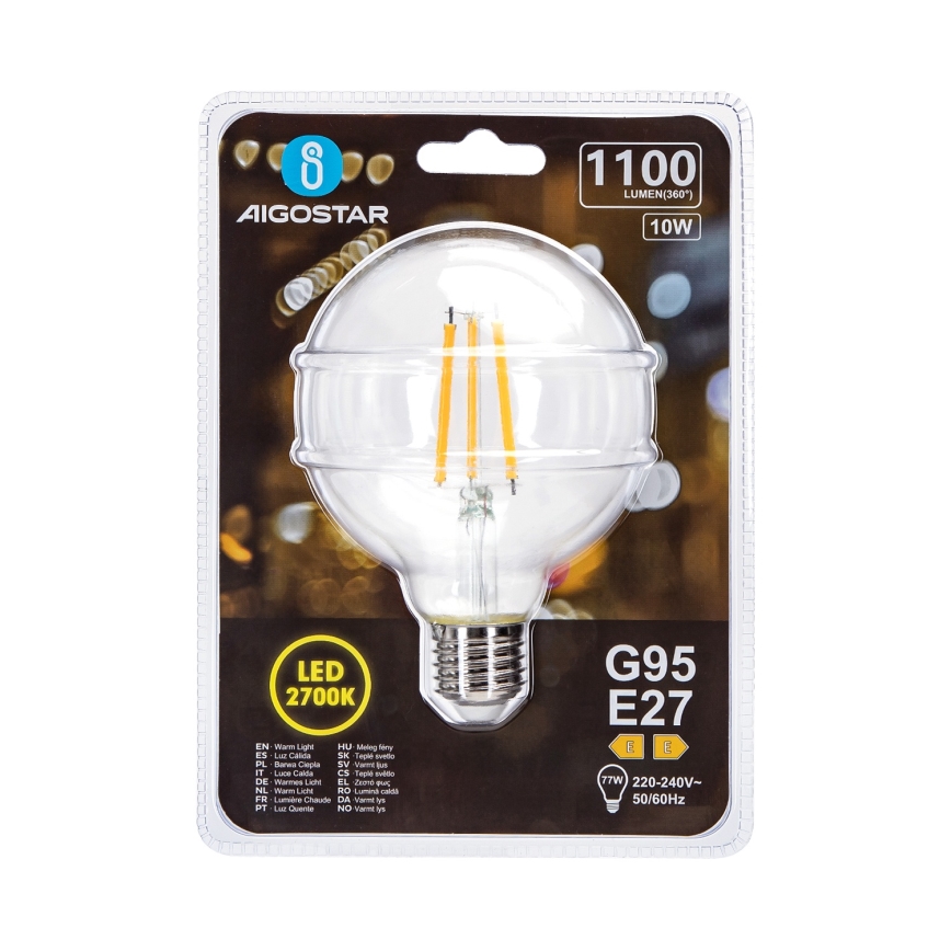 LED Крушка G95 E27/10W/230V 2700K - Aigostar