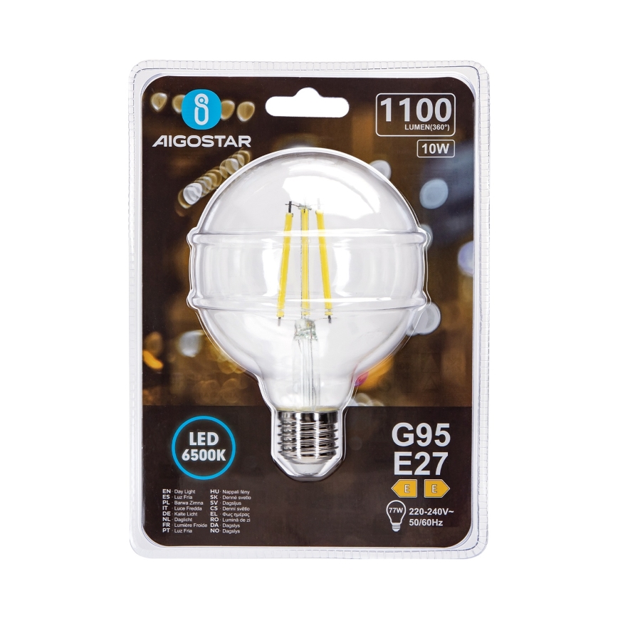 LED Крушка G95 E27/10W/230V 6500K - Aigostar