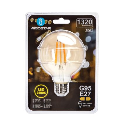 LED Крушка G95 E27/12W/230V 2200K - Aigostar