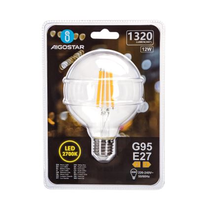 LED Крушка G95 E27/12W/230V 2700K - Aigostar