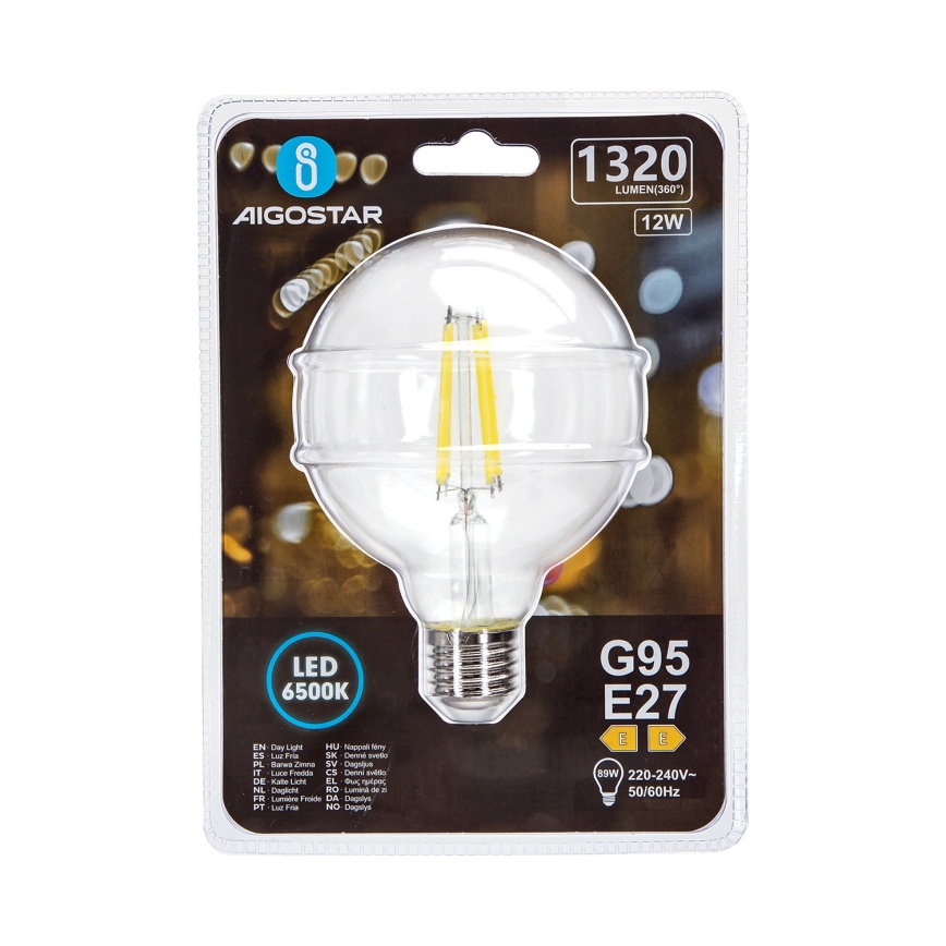 LED Крушка G95 E27/12W/230V 6500K - Aigostar