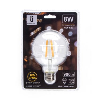 LED Крушка G95 E27/8W/230V 2700K - Aigostar