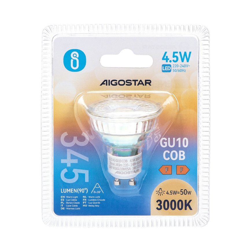 LED Крушка GU10/4,5W/230V 3000K - Aigostar