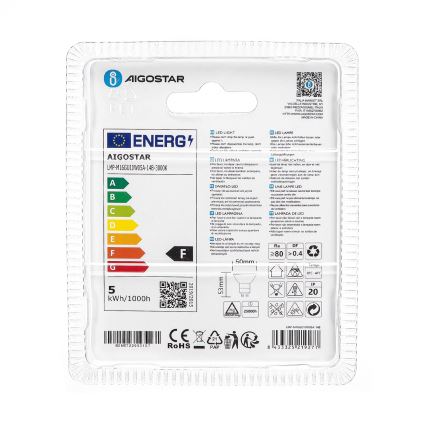 LED Крушка GU10/4,5W/230V 3000K - Aigostar