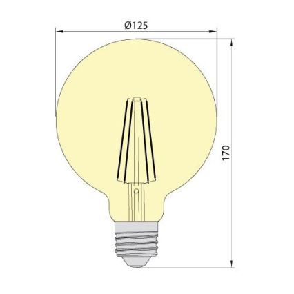 LED Крушка LEDSTAR AMBER G125 E27/8W/230V 2200K