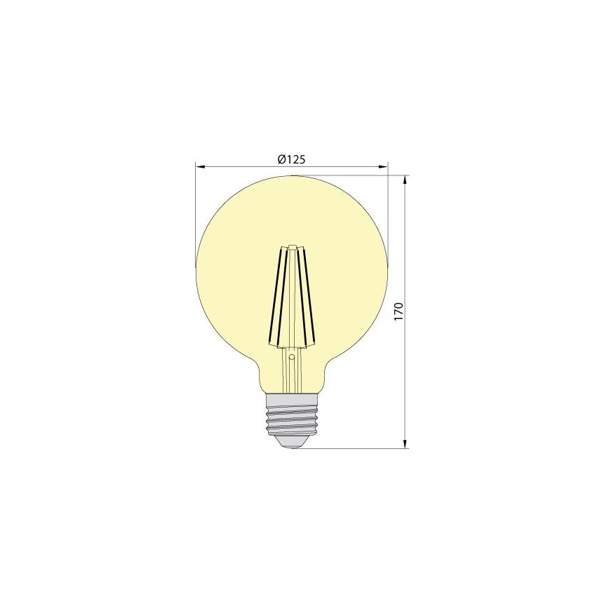 LED Крушка LEDSTAR AMBER G125 E27/8W/230V 2200K