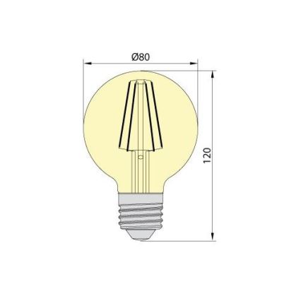 LED Крушка LEDSTAR AMBER G80 E27/8W/230V 2200K