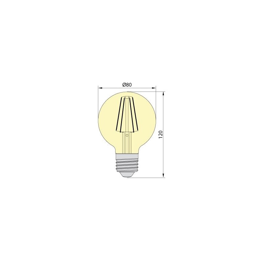 LED Крушка LEDSTAR AMBER G80 E27/8W/230V 2200K