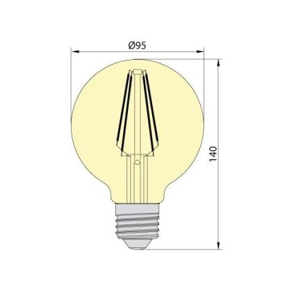 LED крушка LEDSTAR AMBER G95 E27/8W/230V 2200K