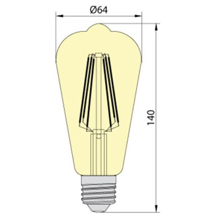 LED крушка LEDSTAR AMBER ST64 E27/10W/230V 2200K