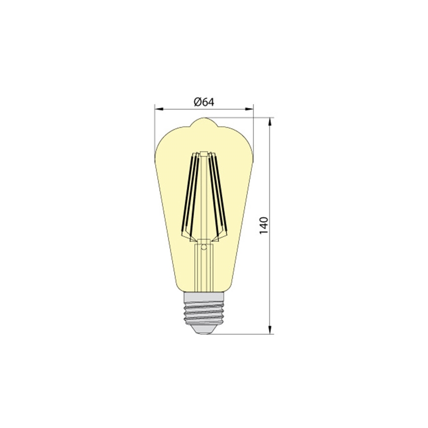 LED крушка LEDSTAR AMBER ST64 E27/10W/230V 2200K