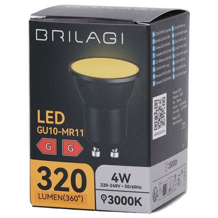 LED крушка MR11 GU10/4W/230V 3000K черна - BRILAGI