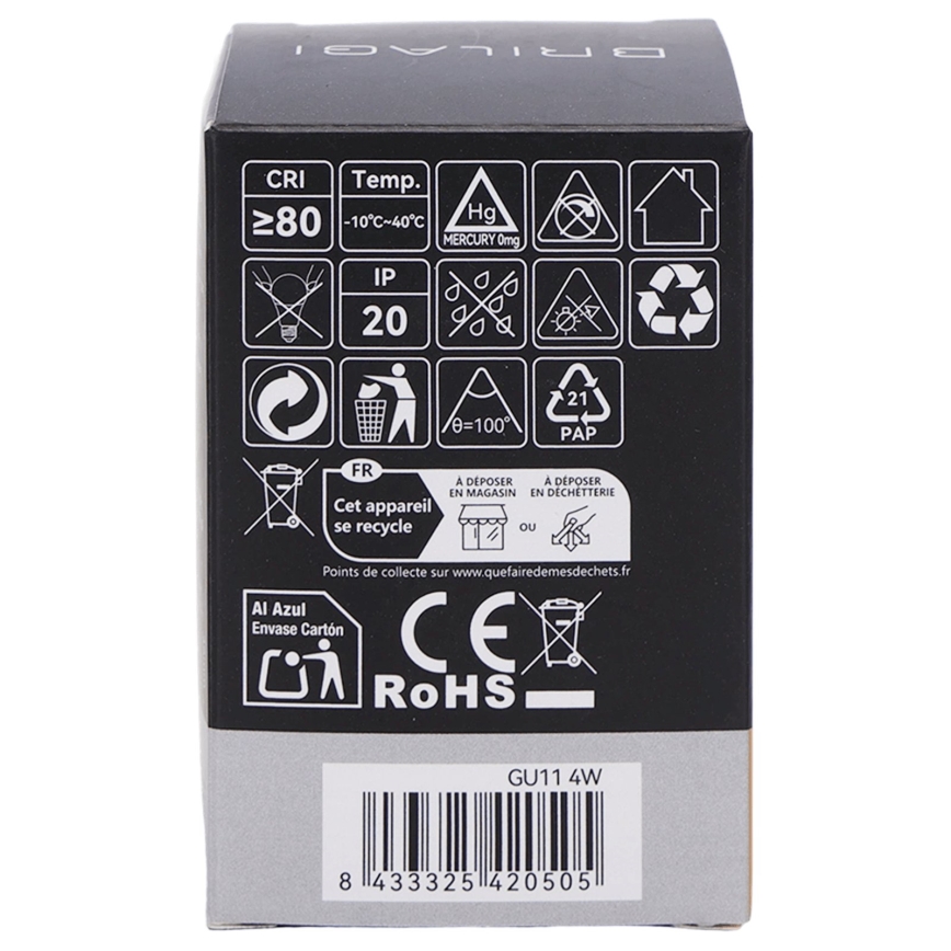 LED крушка MR11 GU10/4W/230V 3000K черна - BRILAGI