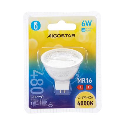 LED Крушка MR16 GU5,3/6W/12V 4000K - Aigostar