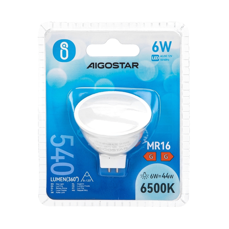 LED Крушка MR16 GU5,3/6W/12V 6500K - Aigostar