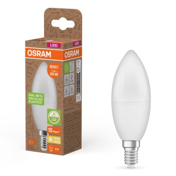 LED крушка от рециклирана пластмаса B39 E14/7,5W/230V 2700K - Osram