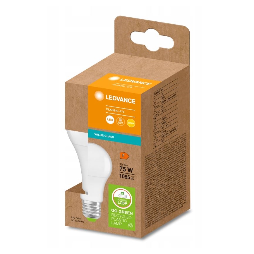 LED Крушка от рециклирана пластмаса E27/10W/230V 2700K - Ledvance