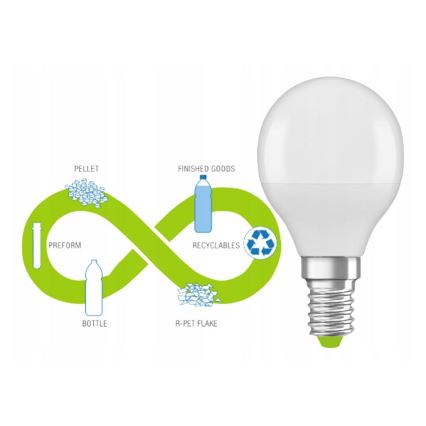 LED Крушка от рециклирана пластмаса P45 E14/4,9W/230V 2700K - Ledvance