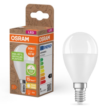LED крушка от рециклирана пластмаса P45 E14/7,5W/230V 2700K - Osram