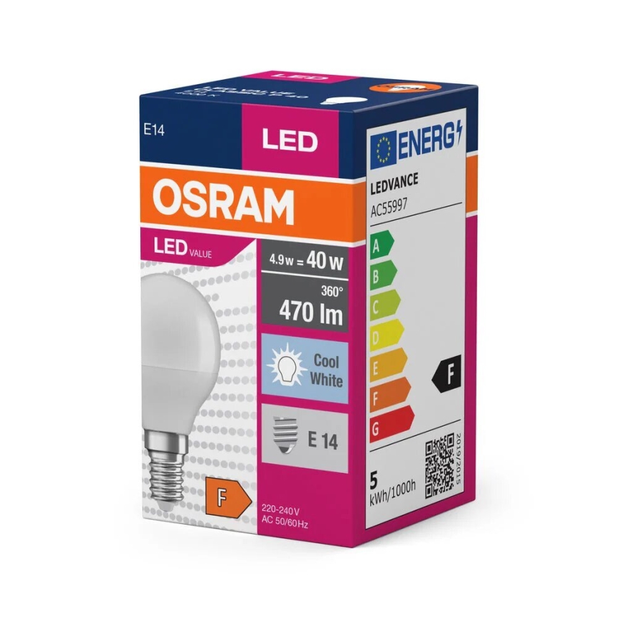 LED Крушка P40 E14/4,9W/230V 4000K - Osram