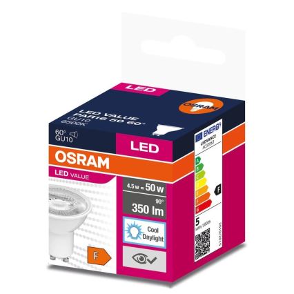 LED крушка PAR16 GU10/4,5W/230V 6500K 60° - Osram